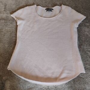 Tahari Cashmere Short Sleeve Sweater Blush With Flaw